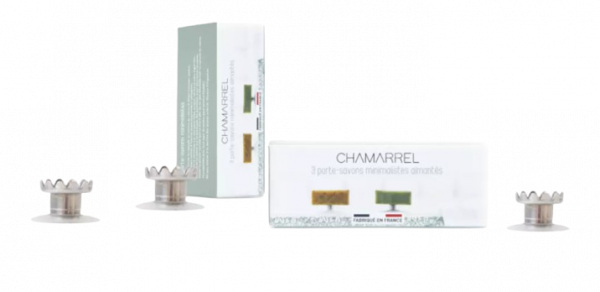 Boîte de 3 porte-savon minimaliste aimanté français - Chamarrel