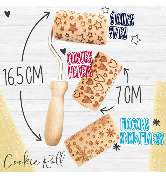 3 mini rouleaux empreintes bois interchangeables - ScrapCooking – Image 2