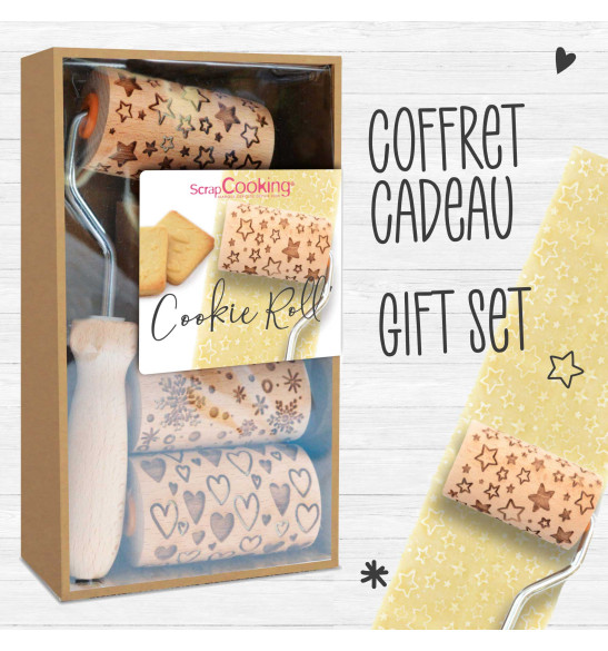 3 mini rouleaux empreintes bois interchangeables - ScrapCooking