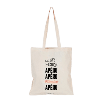 Tote Bag couleur naturel - Ma Liste De Course: Apéro, Apéro Et Encore Apéro