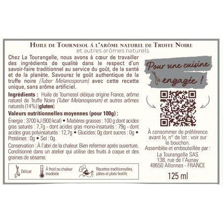 Huile à l'arôme naturel de Truffe Noire (125ml) - La Tourangelle – Image 3