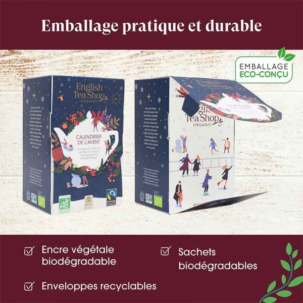 Calendrier l’Avent Mini Bleu Bio - 24 sachets - English tea shop – Image 2