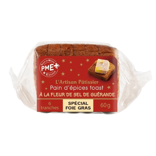 Pain d'épices toast Fleur de sel de Guérande 6 tranches - Artisan Pâtissier