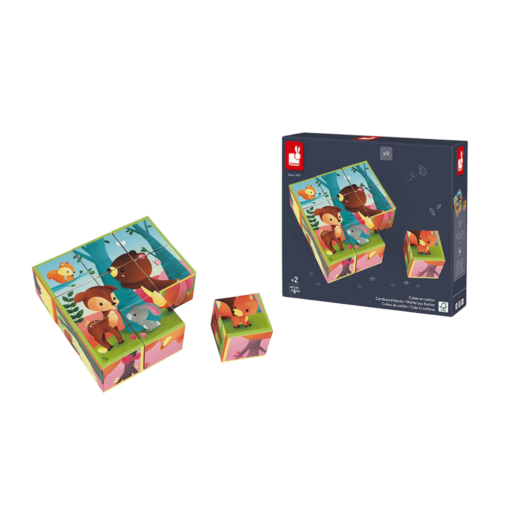 Kubkid - 9 Cubes Animaux De La Foret - Janod – Image 3