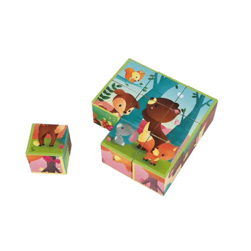 Kubkid - 9 Cubes Animaux De La Foret - Janod – Image 5
