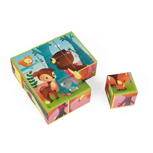 Kubkid - 9 Cubes Animaux De La Foret - Janod – Image 2