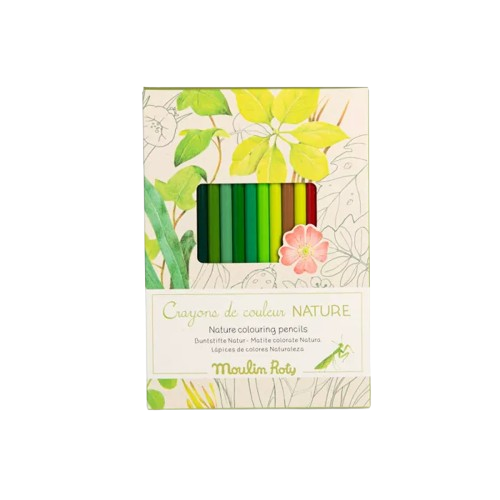 12 crayons de couleur et cartes Le botaniste - Moulin Roty