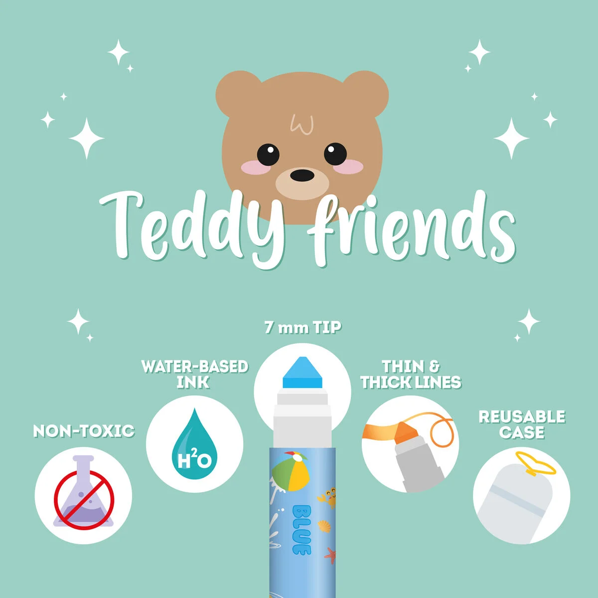 Set de 12 Feutres - Teddy Friends - Legami – Image 2