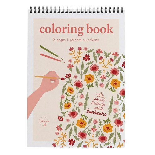 Carnet de coloriage A4 - Petits bonheurs - Maison Joliette