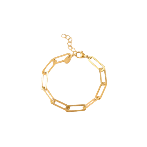 Bracelet maille aux anneaux rectangulaires