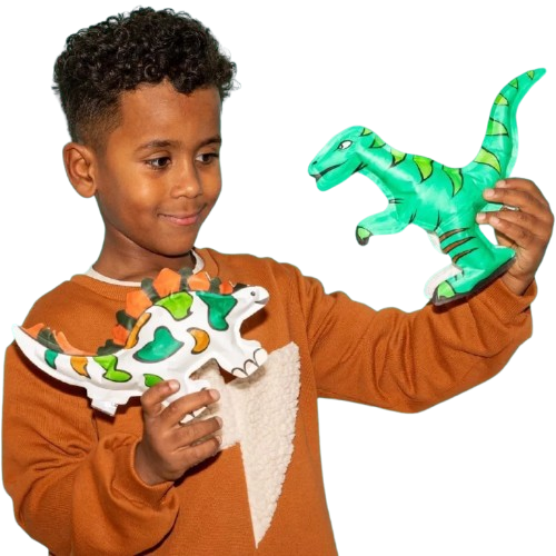 Coloriages gonflables - 2 Dinos à colorier - Ara-creative