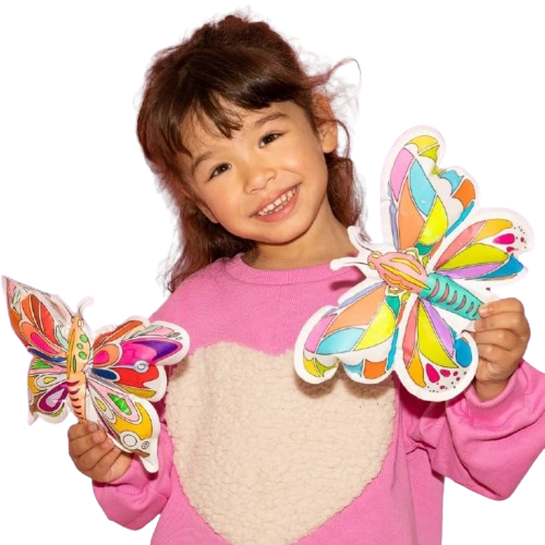 Coloriages gonflables - 2 papillons à colorier - Ara-creative