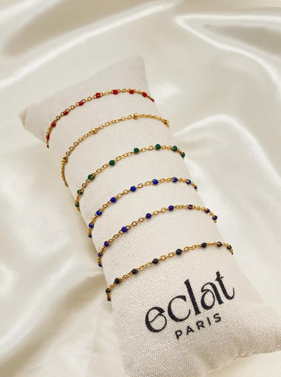 Bracelet Fin Doré à Perles – Acier Inoxydable, Réglable