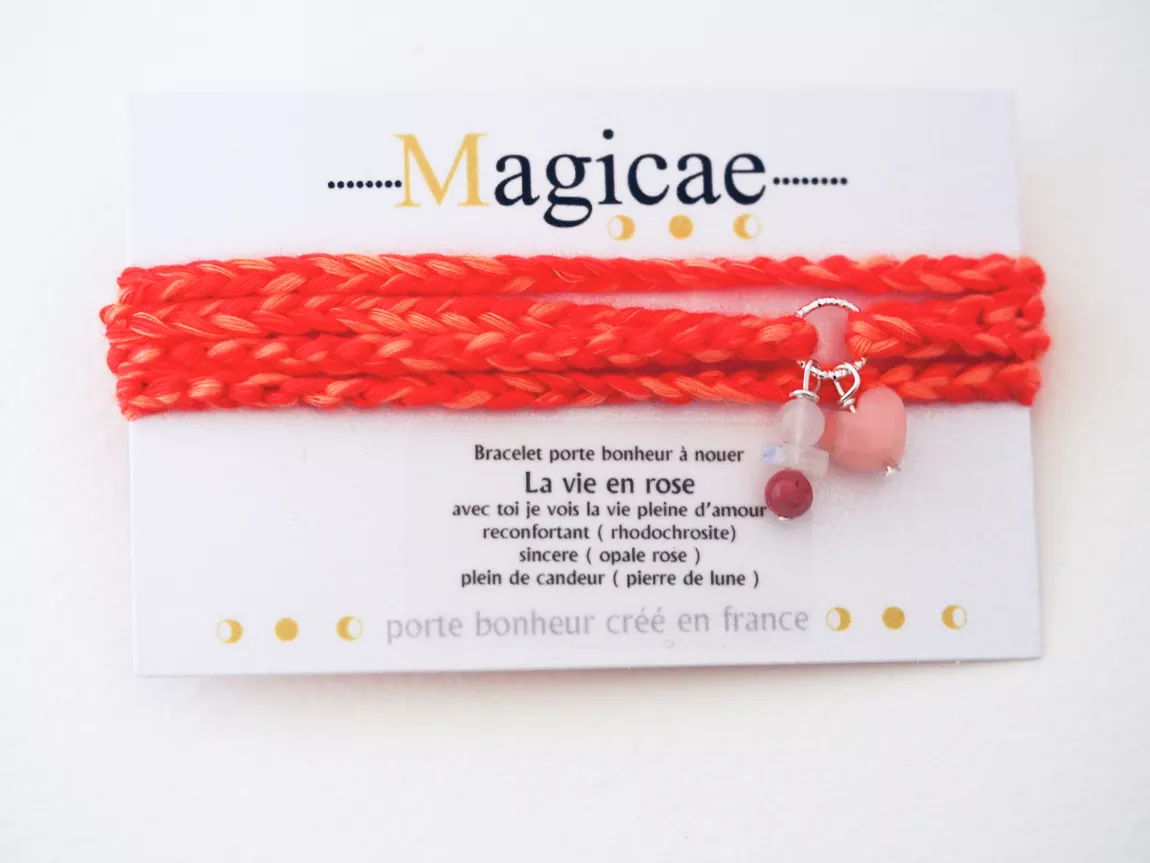 Bracelet porte bonheur - La Vie En Rose - Magicae