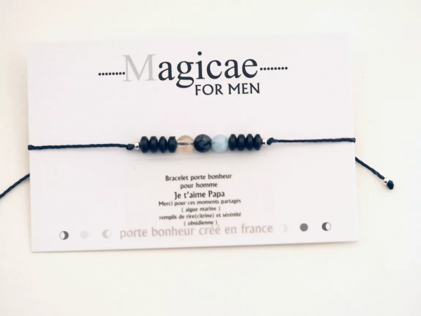 Bracelet porte bonheur - Homme - Je t aime papa - Magicae
