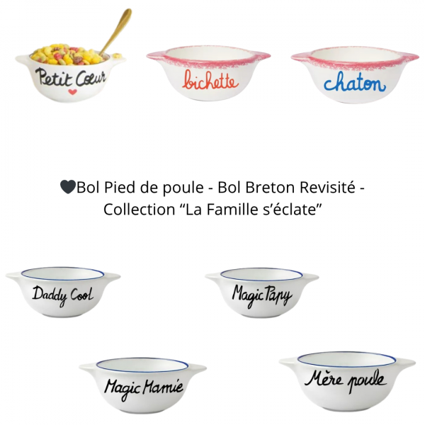 🖤Bol Pied de poule - Bol Breton Revisité - Collection “La Famille s’éclate”