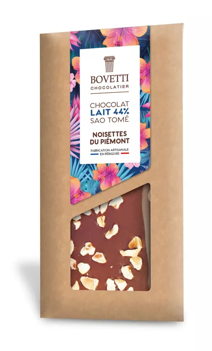 Tablette chocolat au lait et noisettes d'Italie - Bovetti – Image 2