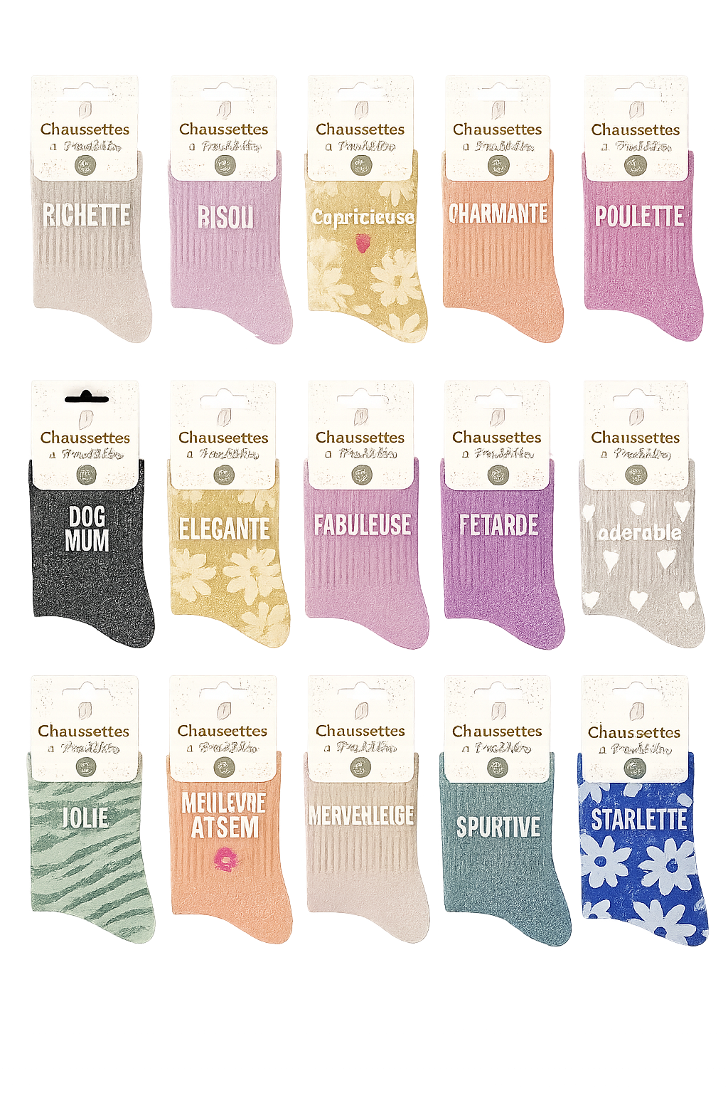 Chaussettes femme à message