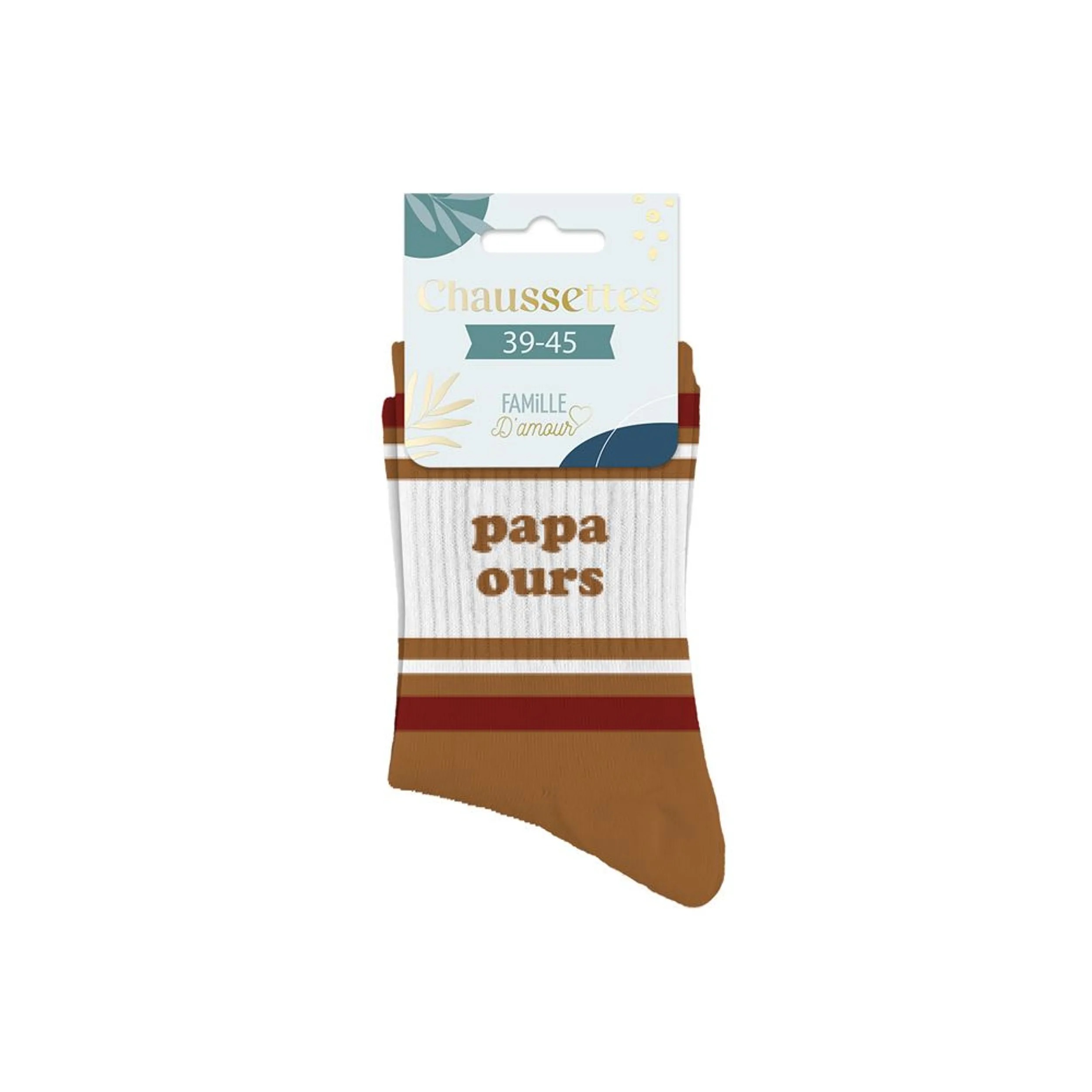 Chaussettes Homme à Message - Papa Ours – Taille 39-45 – Image 2