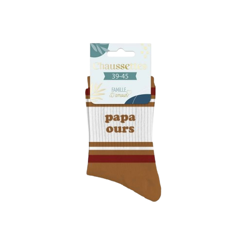 Chaussettes Homme à Message - Papa Ours – Taille 39-45