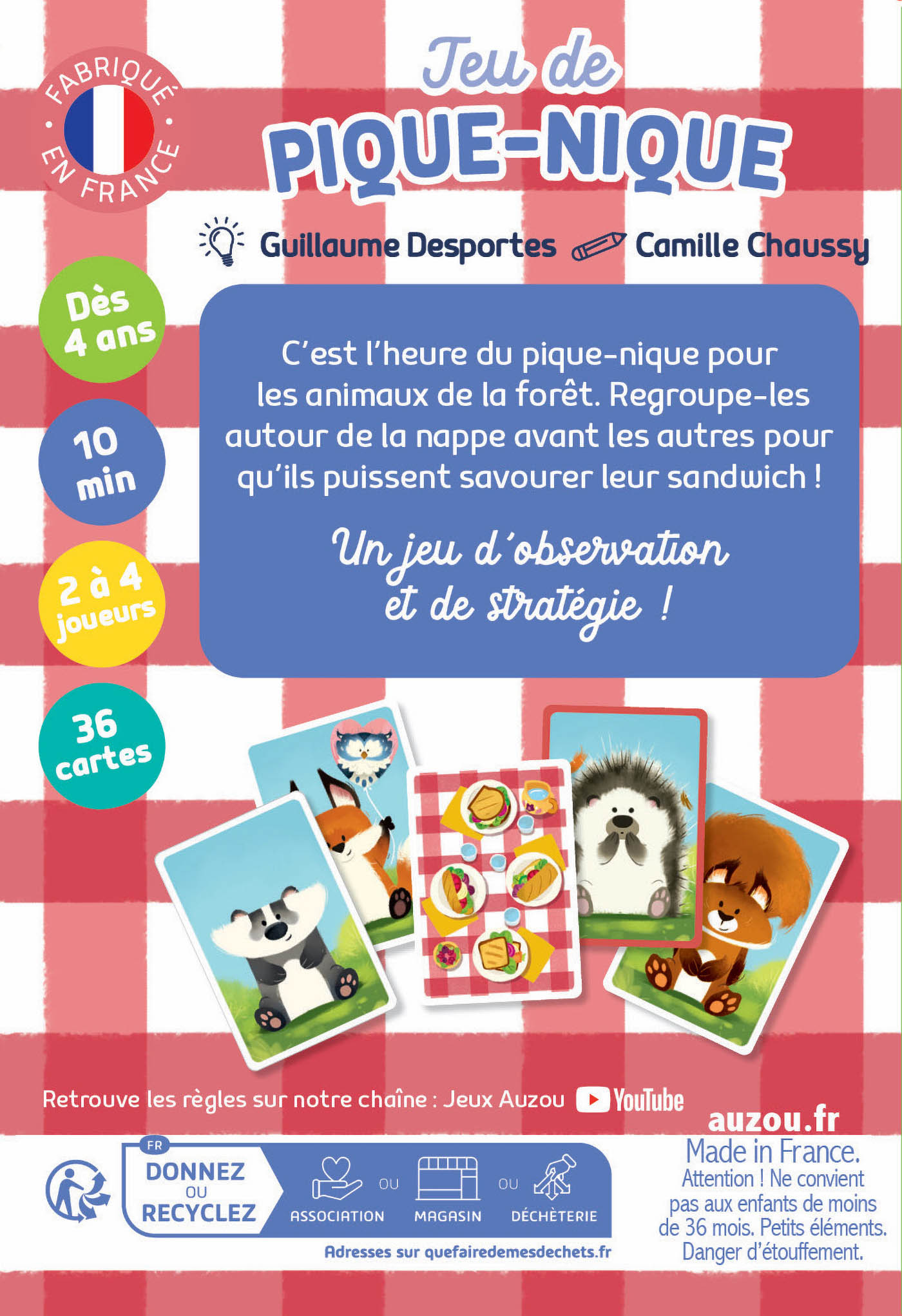 Jeu de cartes Jeu de Pique-Nique – Auzou – Image 2