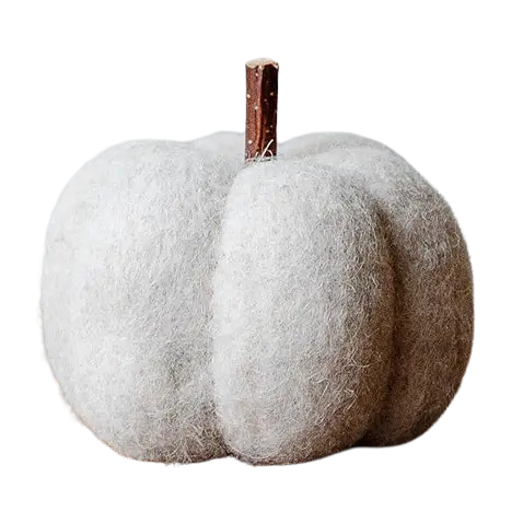 Citrouille en feutre gris – Décoration automnale – Image 2