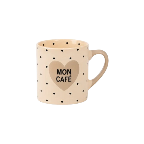 Tasse expresso mon café beige D6,5 H7,2cm 15cl