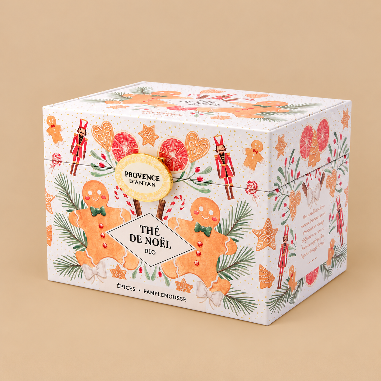 Thé blanc de Noël bio aux épices et pamplemousse – Provence d'Antan – Boîte métal 20 sachets