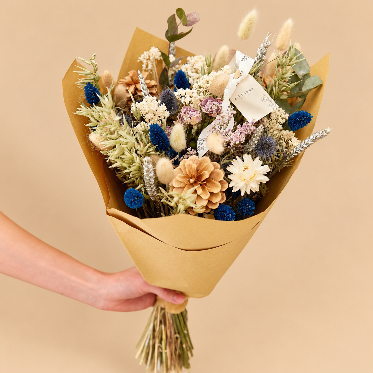 Bouquet classique de fleurs séchées Silver Frost