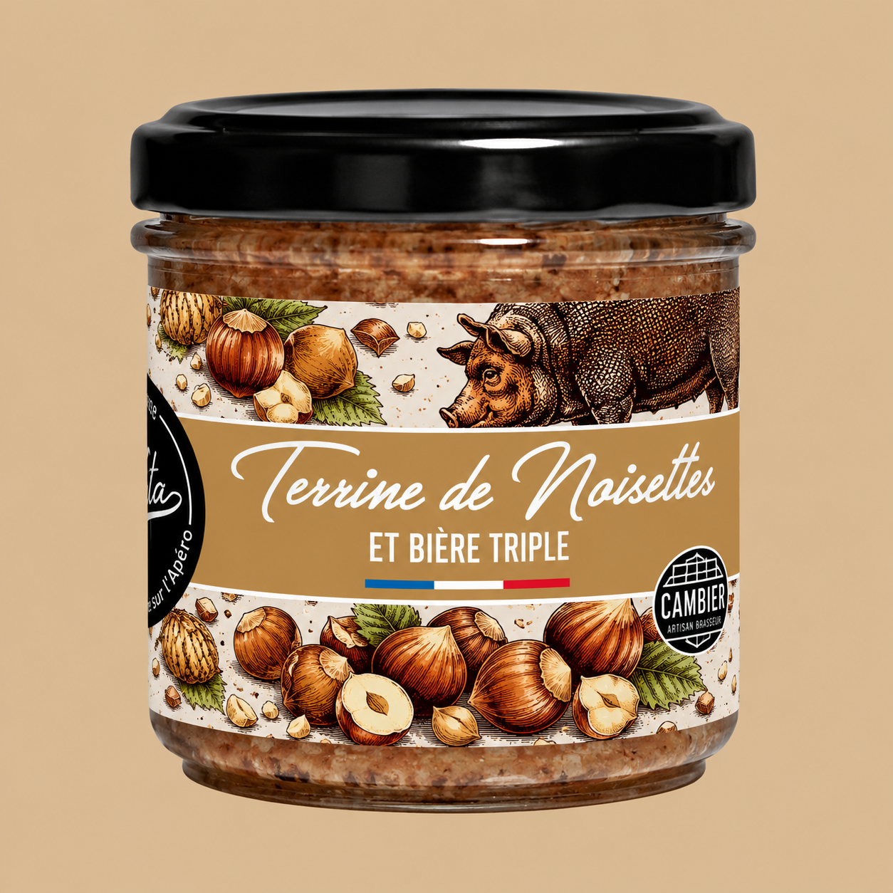 Terrine aux noisettes et à la bière Mongy Triple