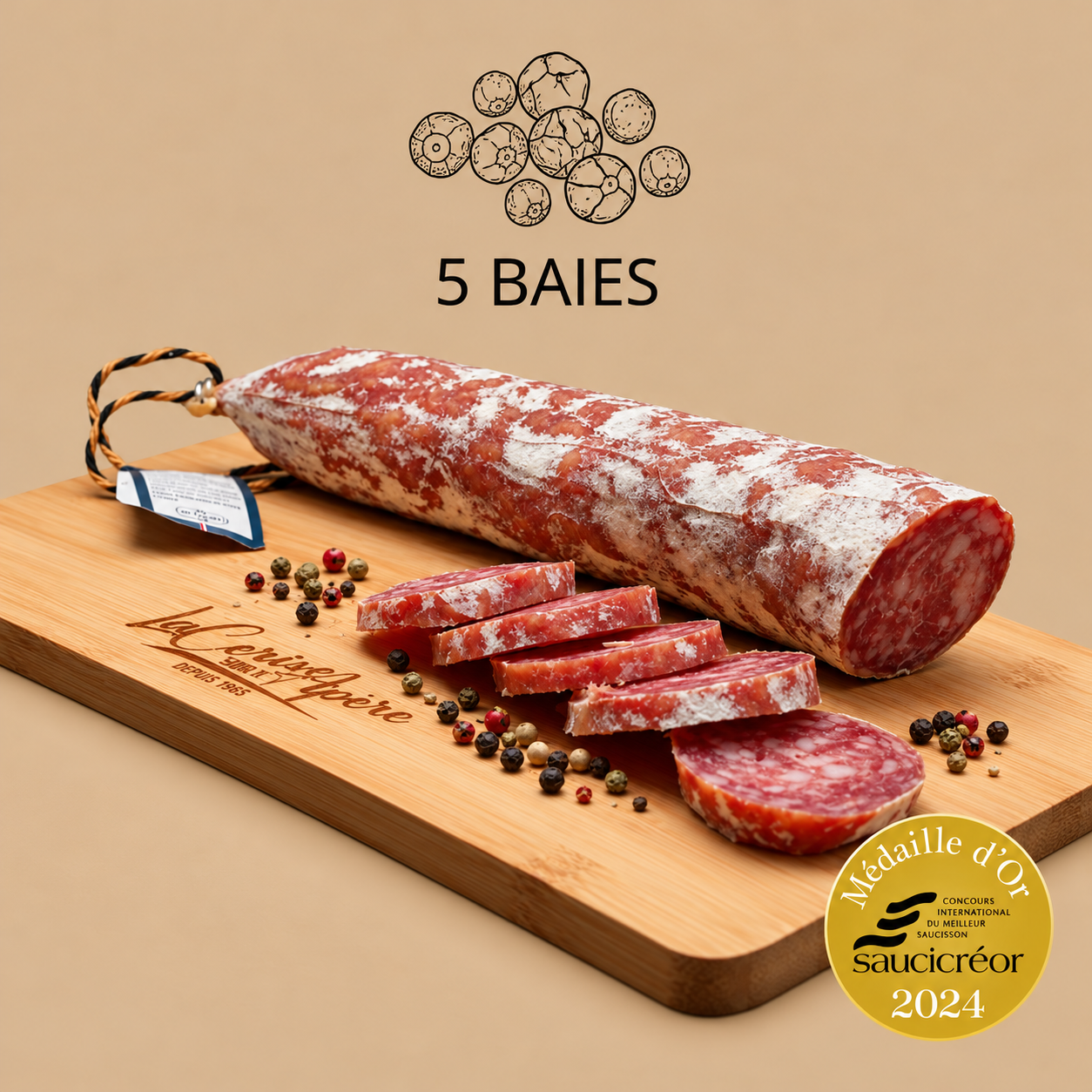 Saucisson d’Auvergne aux 5 baies