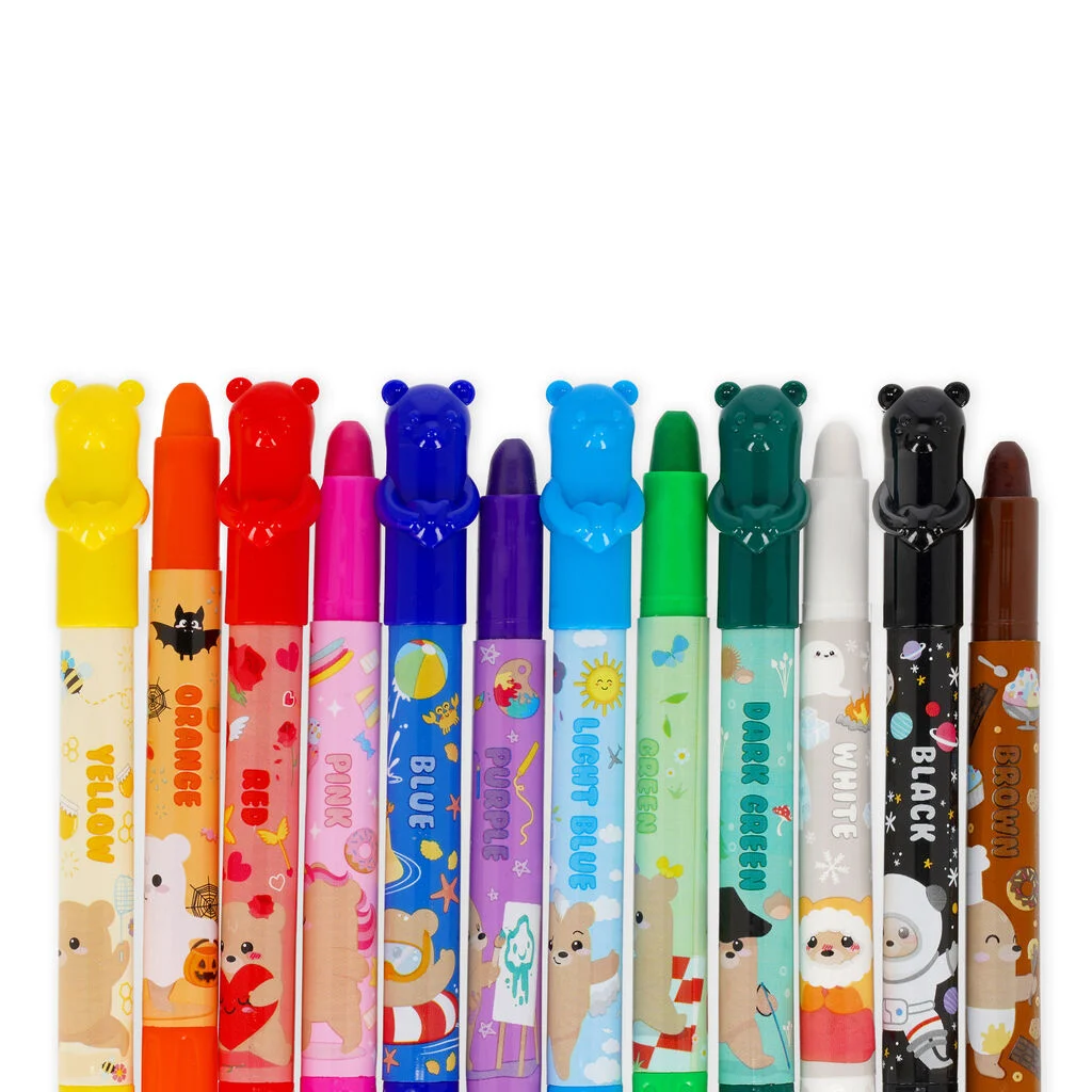 Set de 12 Crayons Gras Rotatifs – Teddy Friends – Legami – Image 6