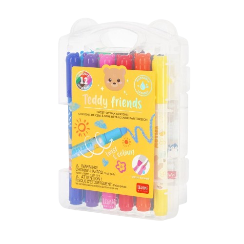 Set de 12 Crayons Gras Rotatifs – Teddy Friends – Legami