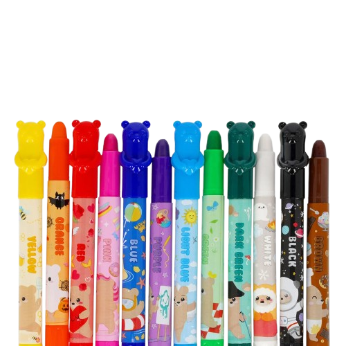 Set de 12 Crayons Gras Rotatifs – Teddy Friends – Legami – Image 4