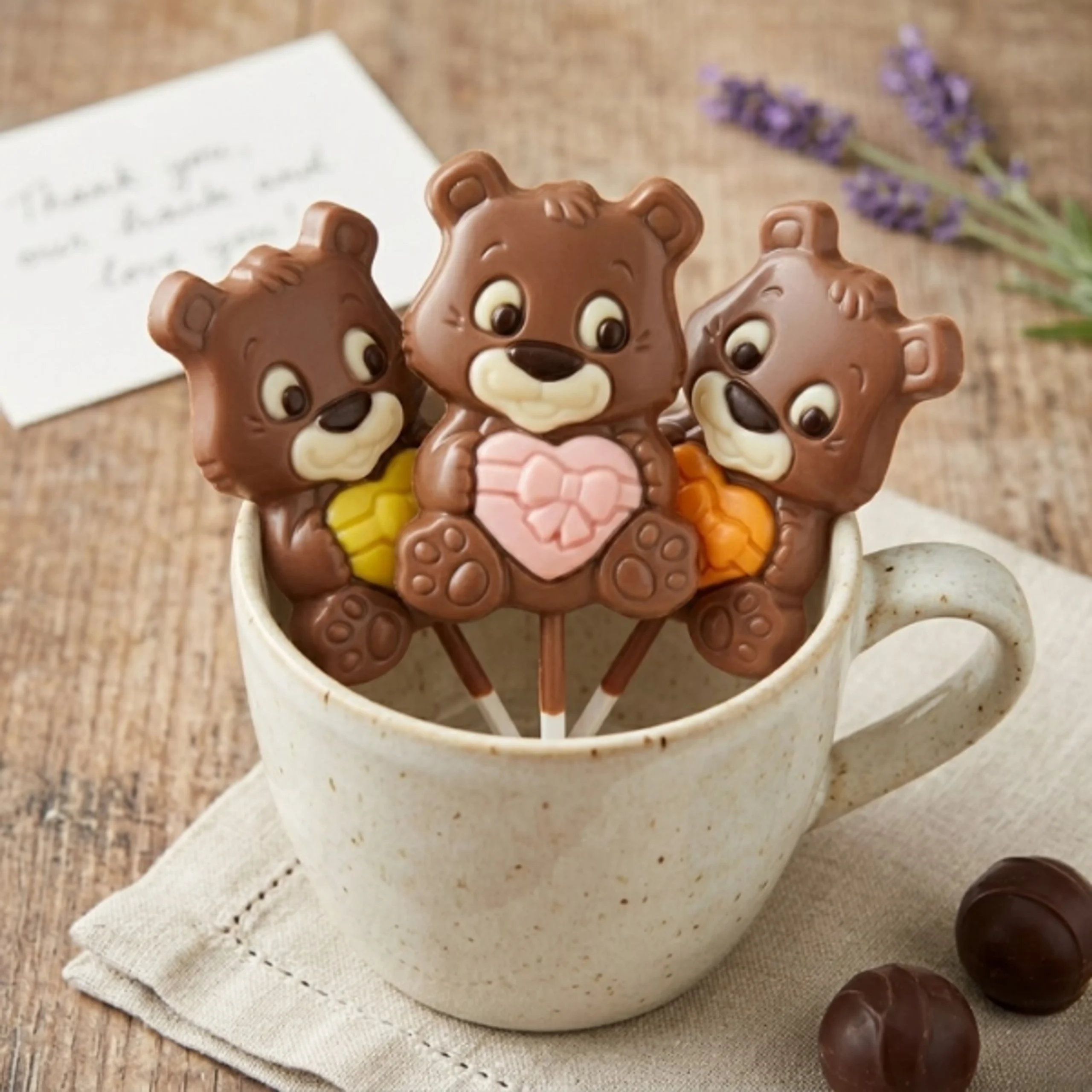 Sucette chocolat Ourson Cœur – Chocolat au lait – Image 5