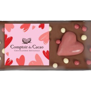 concept-store-idees-et-saveurs-Tablette chocolat Lait coeur 40g du comptoir du cacao.