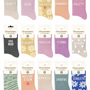CHAUSSETTE MESSAGE PAILLETTES