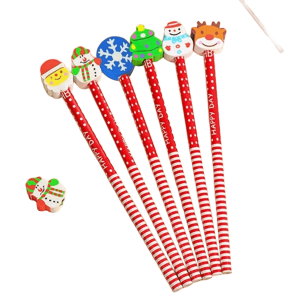 Crayons de papier de noel avec gomme-mood milano