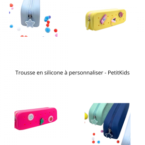 Pochette en silicone à personnaliser - forme Coeur - PetitKids (1)