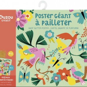concept-store-idees-et-saveurs-Ma Pochette D'Artiste - Poster Géant à Pailleter - Oiseaux Fantastiques - Auzou