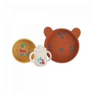 concept-store-idees-et-saveurs-Set vaisselle silicone - La forêt Mawa - Moulin Roty